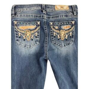 Miss Me Embellished Western Cow Skull Bootcut Jeans Size 30x34 L